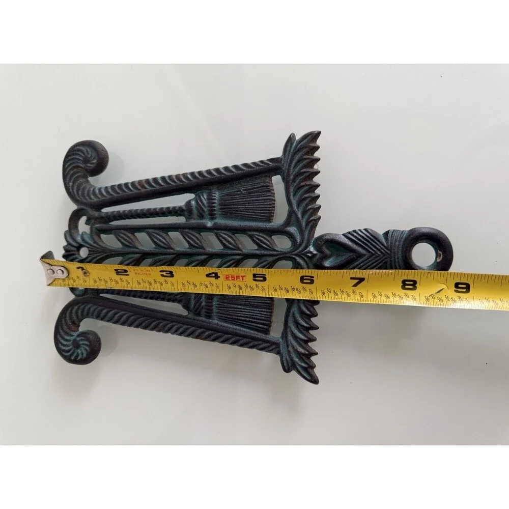 ✿ Vintage Cast Iron Trivet Grape Vine Ornate Wall Decor Rustic Kitchen Art Brend